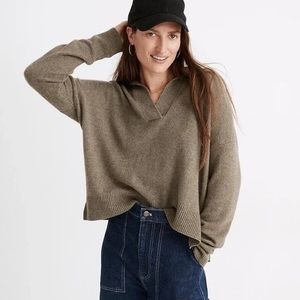 Madewell Davie Polo Sweater in grey